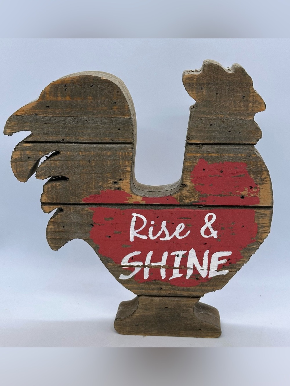 Hobby Lobby Rustic Distressed Rise and Shine Wood Rooster